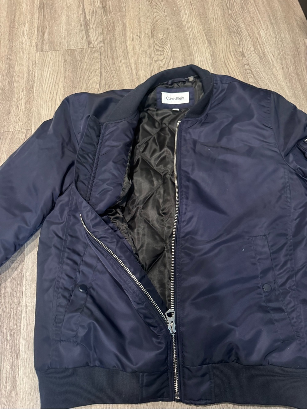 Calvin Klein Dark Navy Jacket with Silver Zipper